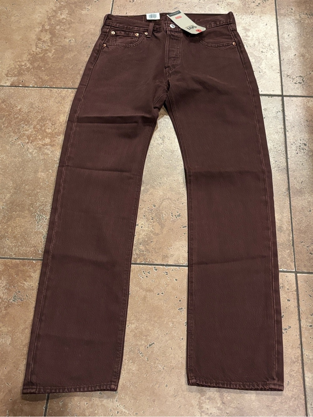 Levi's 501 Men's Straight Leg Jeans in Deep Maroon 29x32